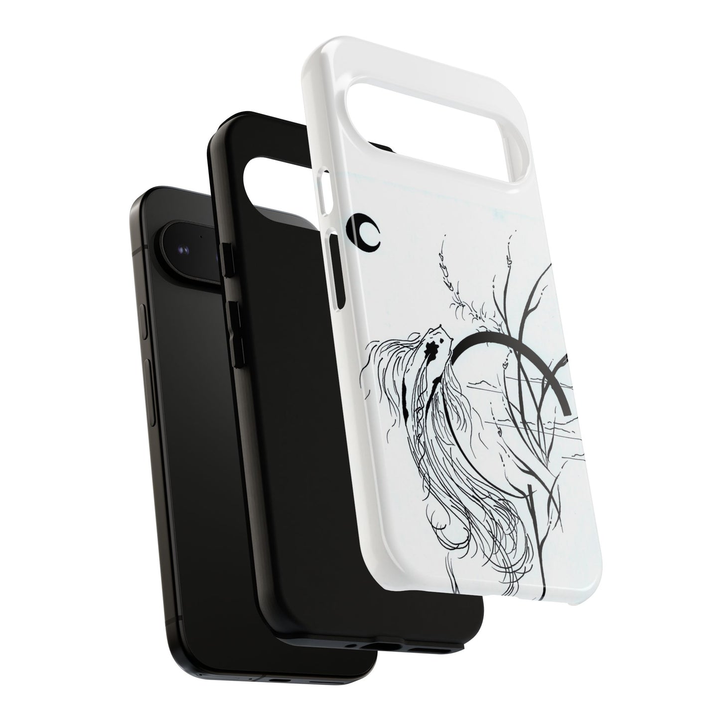At Ease Koi Illustration phone case | Minimalist Line Art | Tough Cases
