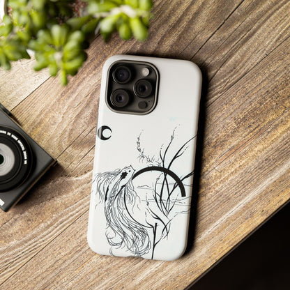 At Ease Koi Illustration phone case | Minimalist Line Art | Tough Cases