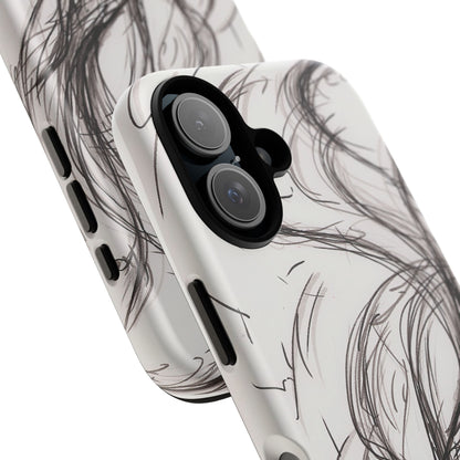 Smokey Ink Koi phone case | abstract koi sketch, smoky ink illustration
