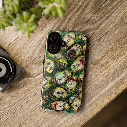 Abstract Sanity Faces Phone Case | Expressionist Face Art | Tough Case