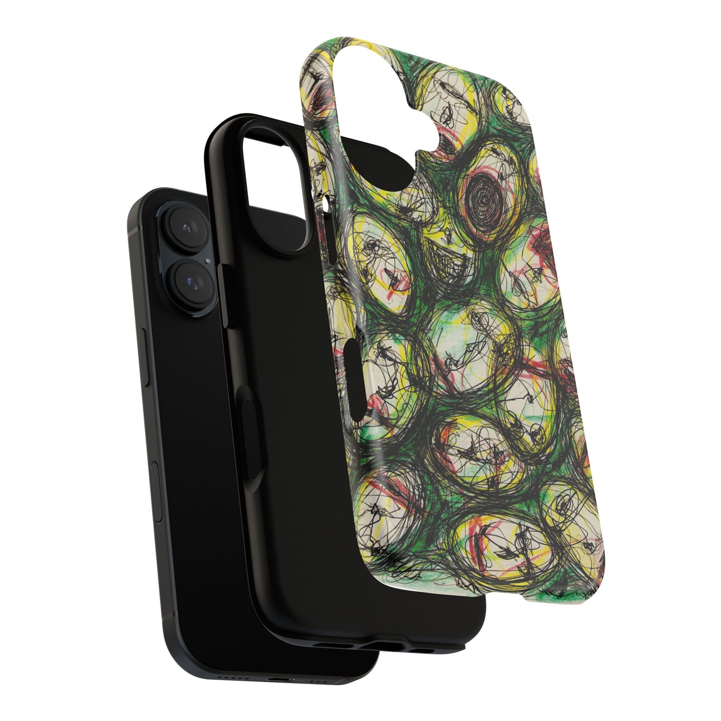 Abstract Sanity Faces Phone Case | Expressionist Face Art | Tough Case