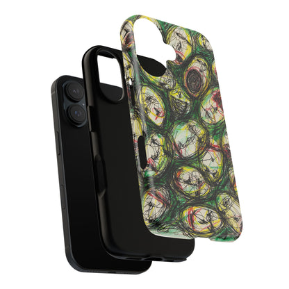 Abstract Sanity Faces Phone Case | Expressionist Face Art | Tough Case