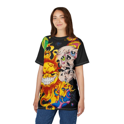 Psychedelic Sun & Skull Tee | Psychedelic All-Over Print | Space Art