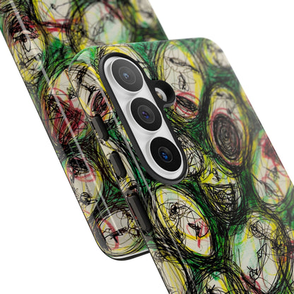 Abstract Sanity Faces Phone Case | Expressionist Face Art | Tough Case