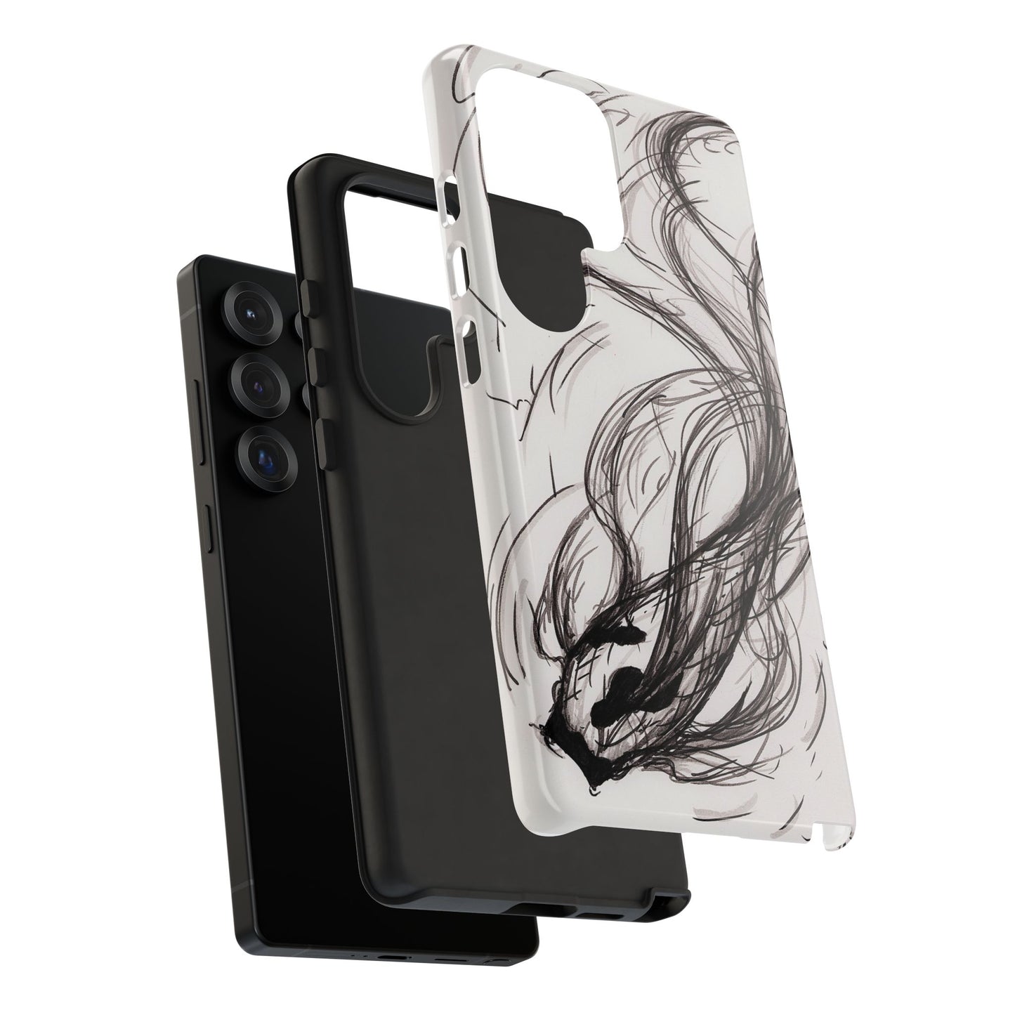 Smokey Ink Koi phone case | abstract koi sketch, smoky ink illustration