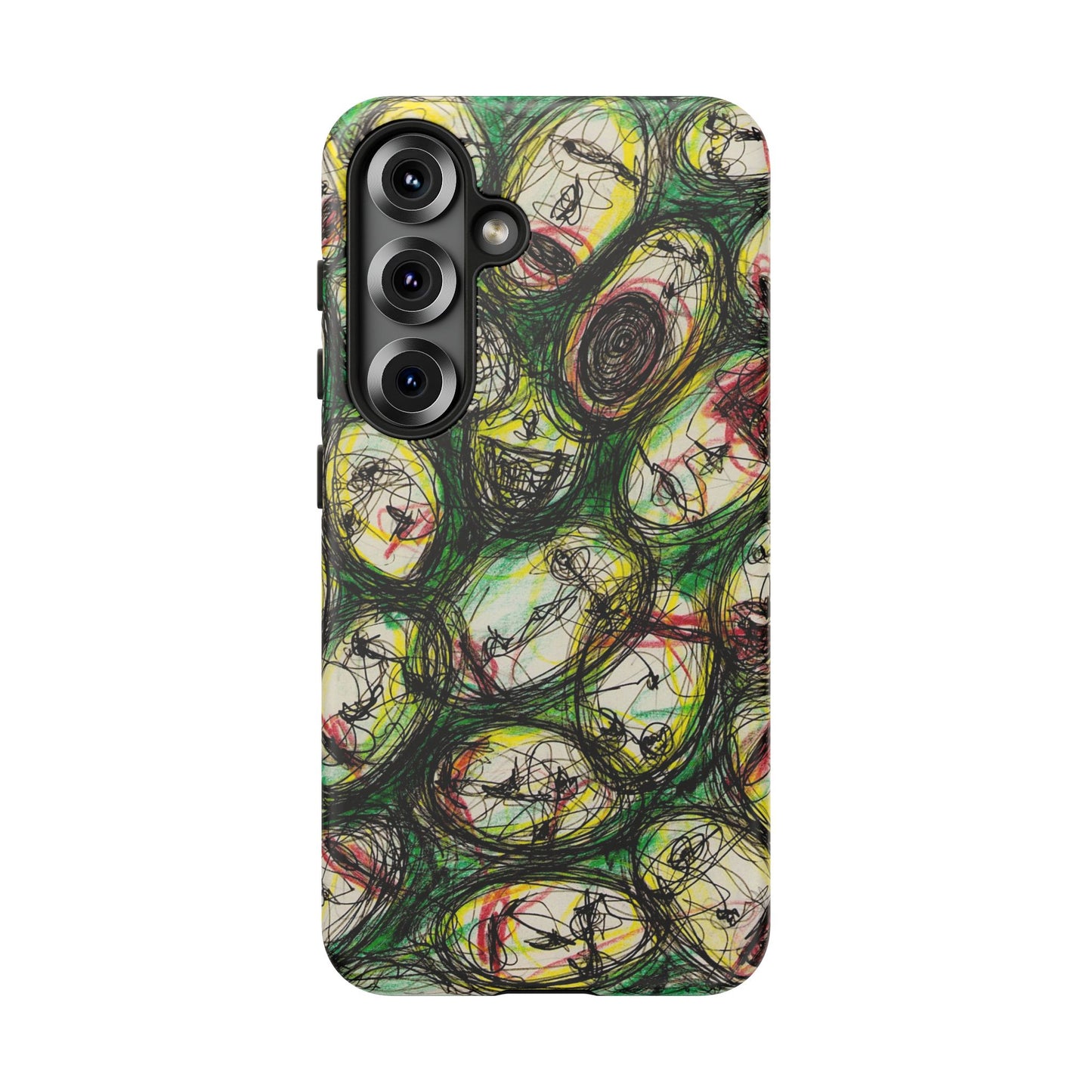 Abstract Sanity Faces Phone Case | Expressionist Face Art | Tough Case