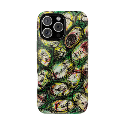 Abstract Sanity Faces Phone Case | Expressionist Face Art | Tough Case