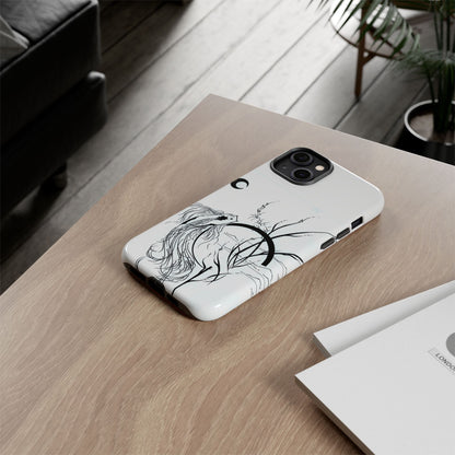 At Ease Koi Illustration phone case | Minimalist Line Art | Tough Cases