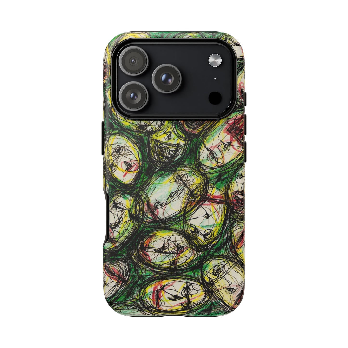 Abstract Sanity Faces Phone Case | Expressionist Face Art | Tough Case