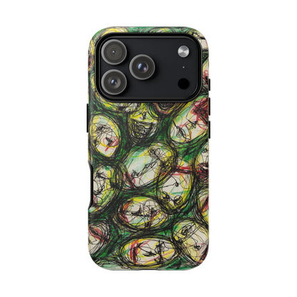 Abstract Sanity Faces Phone Case | Expressionist Face Art | Tough Case