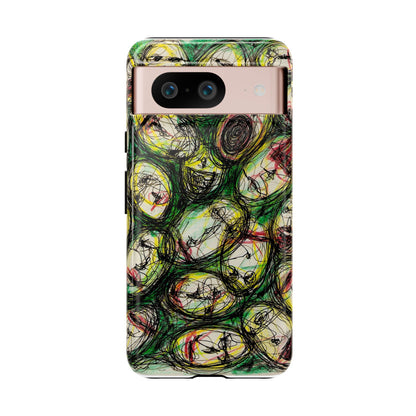 Abstract Sanity Faces Phone Case | Expressionist Face Art | Tough Case