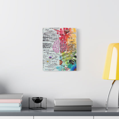 Brain Hemispheres Collage Matte Canvas | Abstract Science Art