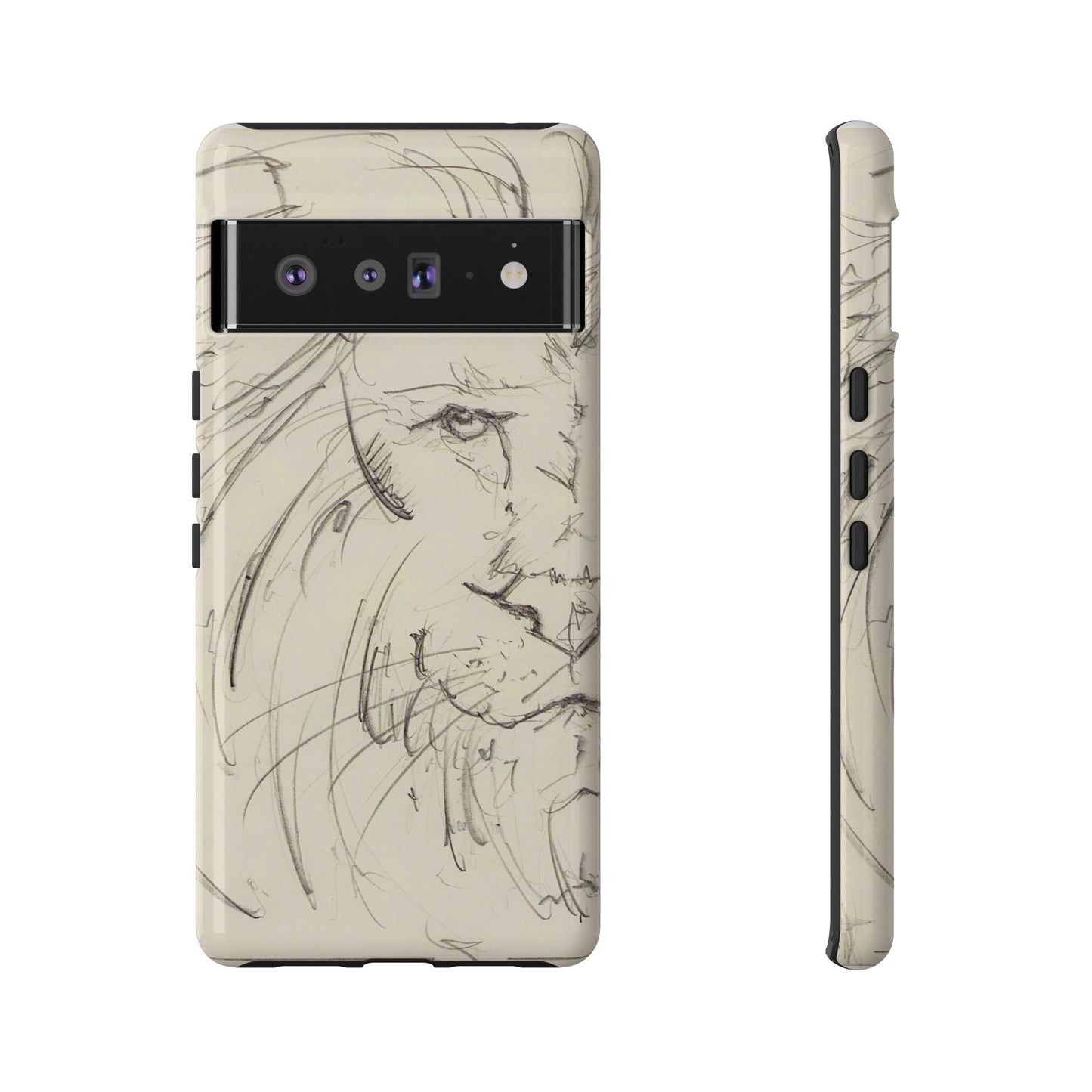 Flowing Lion Sketch phone case | Wildlife Art | Tough Cases