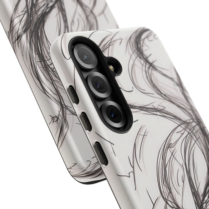 Smokey Ink Koi phone case | abstract koi sketch, smoky ink illustration