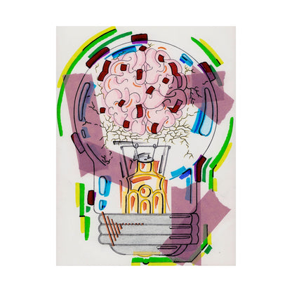 Head Light Illustration Matte Poster | Abstract Neon Pop Art