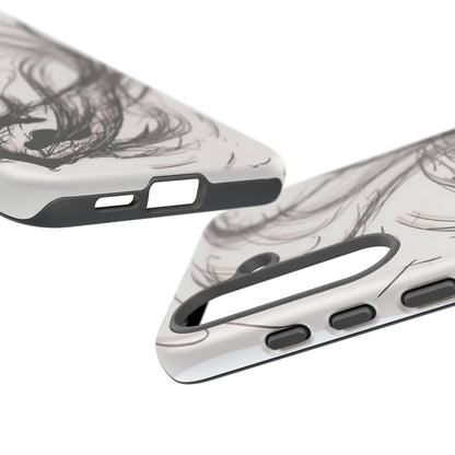 Smokey Ink Koi phone case | abstract koi sketch, smoky ink illustration