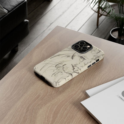 Flowing Lion Sketch phone case | Wildlife Art | Tough Cases