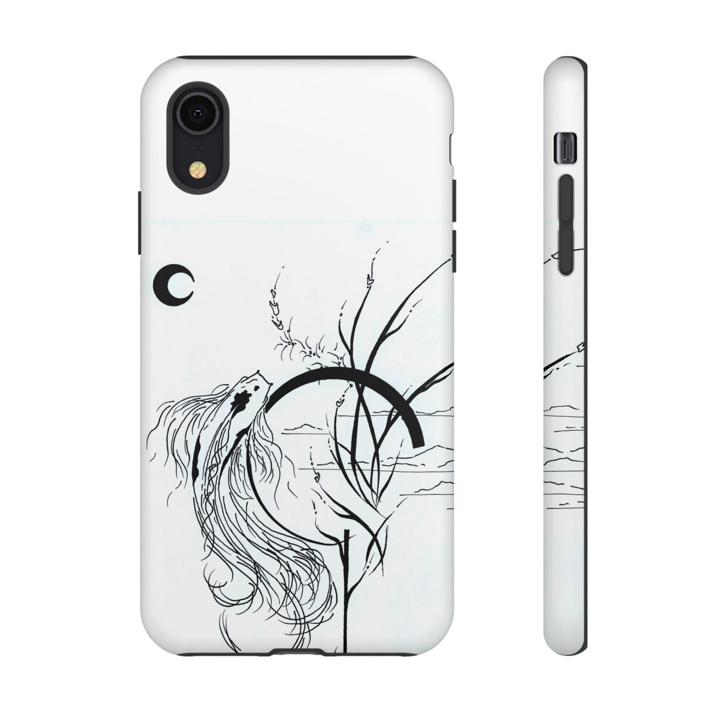 At Ease Koi Illustration phone case | Minimalist Line Art | Tough Cases