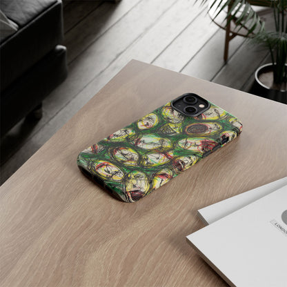 Abstract Sanity Faces Phone Case | Expressionist Face Art | Tough Case
