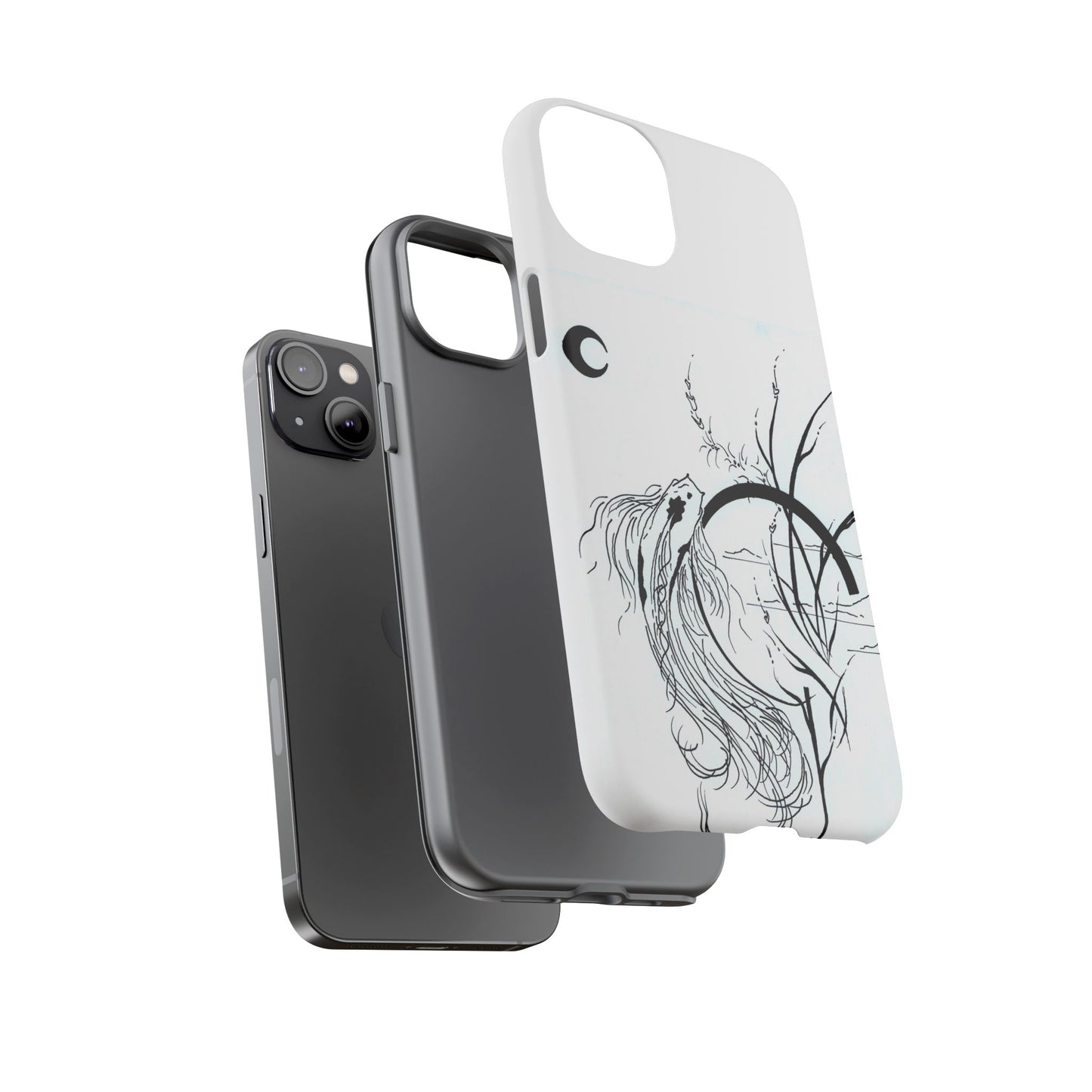 At Ease Koi Illustration phone case | Minimalist Line Art | Tough Cases