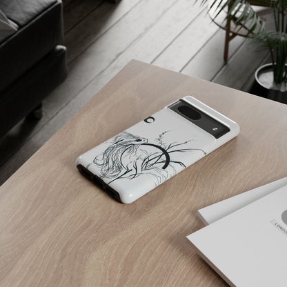 At Ease Koi Illustration phone case | Minimalist Line Art | Tough Cases