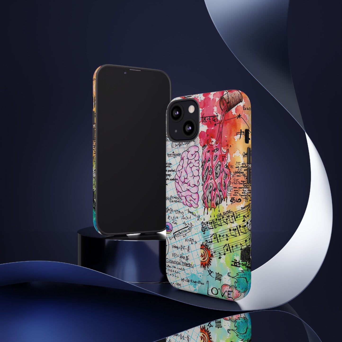 Brain Hemispheres Collage Phone Case | Tough Cases | Abstract Art Phone Case
