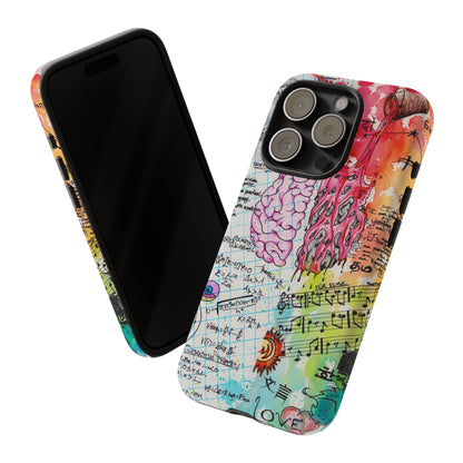 Brain Hemispheres Collage Phone Case | Tough Cases | Abstract Art Phone Case
