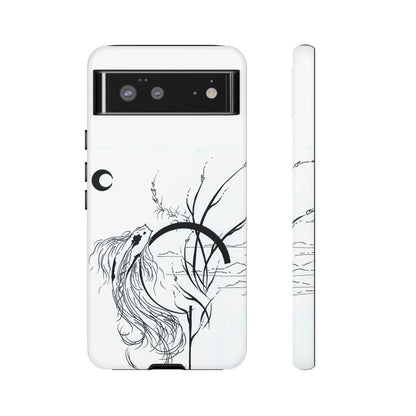 At Ease Koi Illustration phone case | Minimalist Line Art | Tough Cases