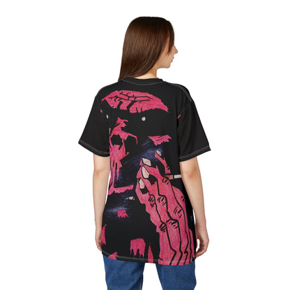 Smoking Ape Illustration Tee | Neon Red Graphic Full Print