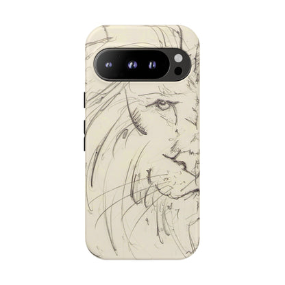 Flowing Lion Sketch phone case | Wildlife Art | Tough Cases
