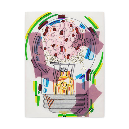 Head Light Illustration Canvas | Stretched Matte Canvas Wall Art