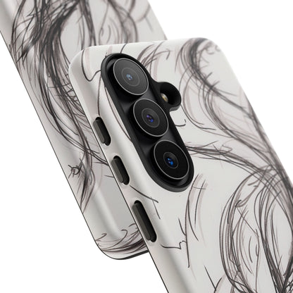 Smokey Ink Koi phone case | abstract koi sketch, smoky ink illustration