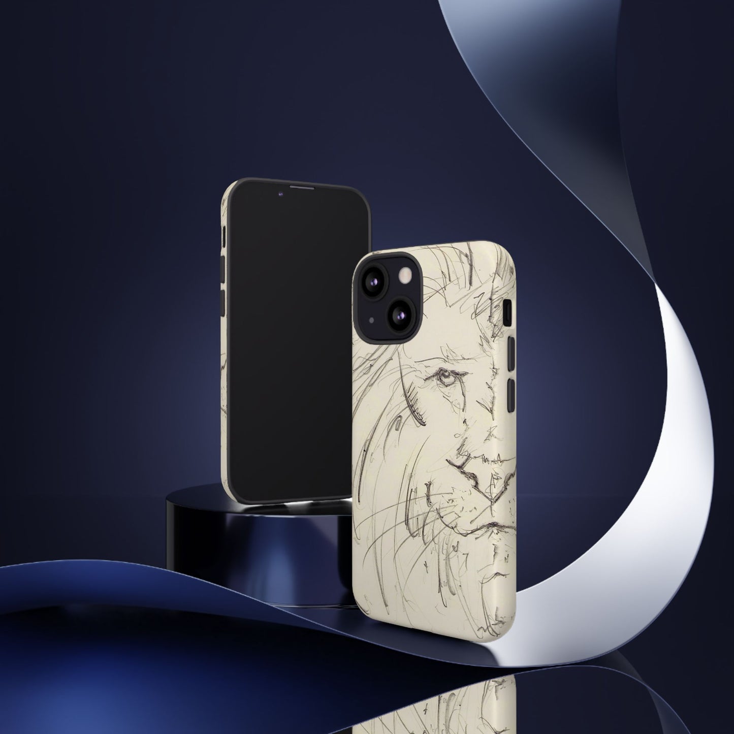 Flowing Lion Sketch phone case | Wildlife Art | Tough Cases