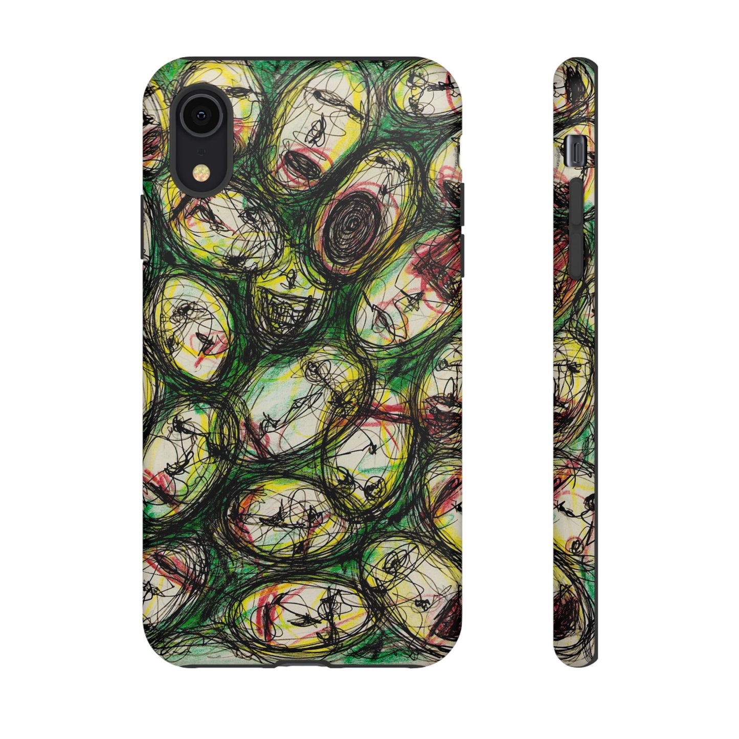 Abstract Sanity Faces Phone Case | Expressionist Face Art | Tough Case