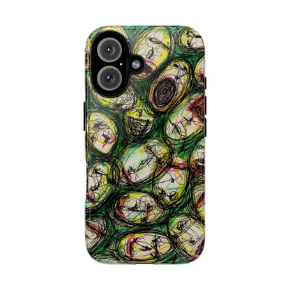 Abstract Sanity Faces Phone Case | Expressionist Face Art | Tough Case