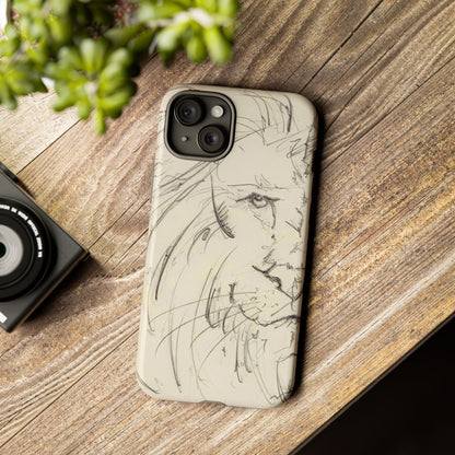 Flowing Lion Sketch phone case | Wildlife Art | Tough Cases