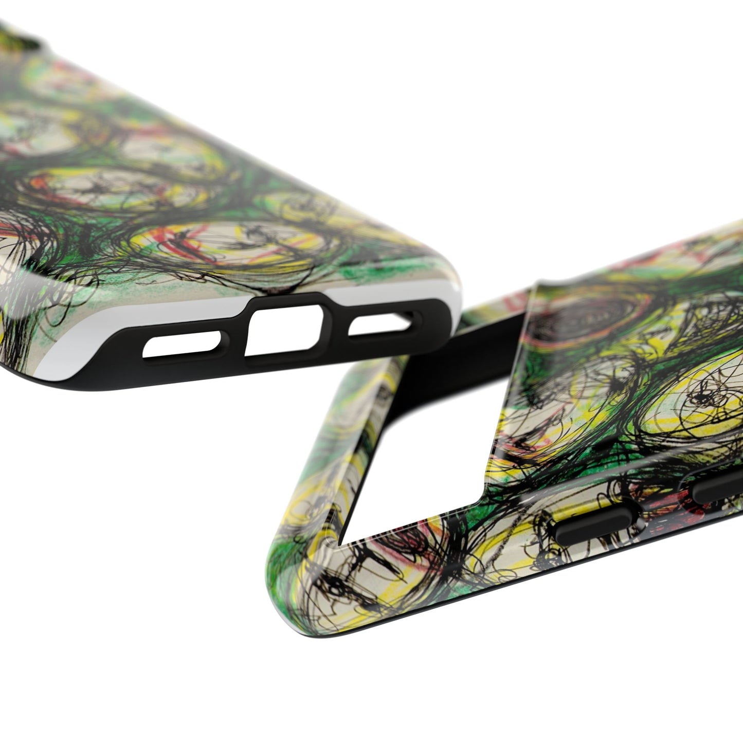 Abstract Sanity Faces Phone Case | Expressionist Face Art | Tough Case