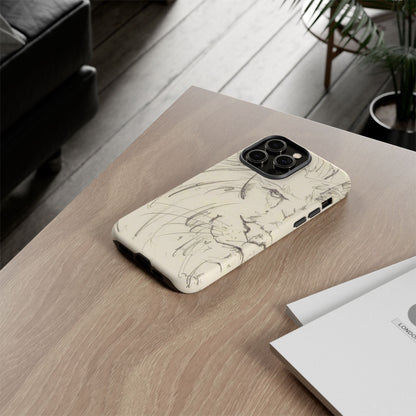Flowing Lion Sketch phone case | Wildlife Art | Tough Cases