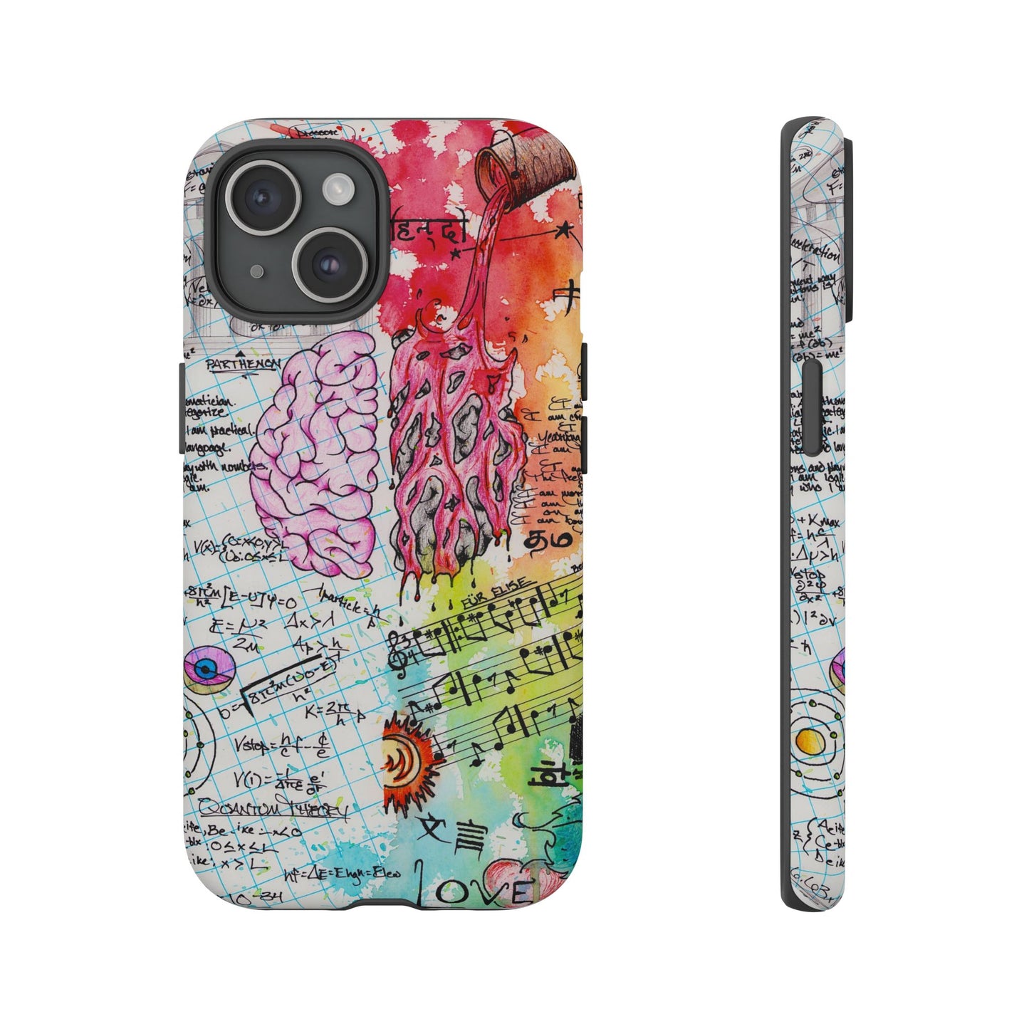 Brain Hemispheres Collage Phone Case | Tough Cases | Abstract Art Phone Case