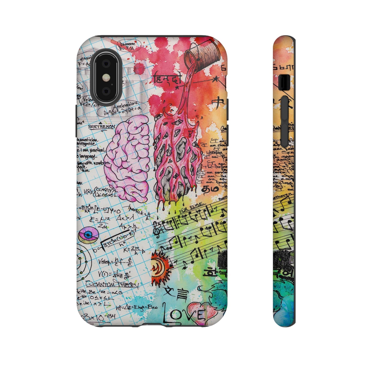 Brain Hemispheres Collage Phone Case | Tough Cases | Abstract Art Phone Case