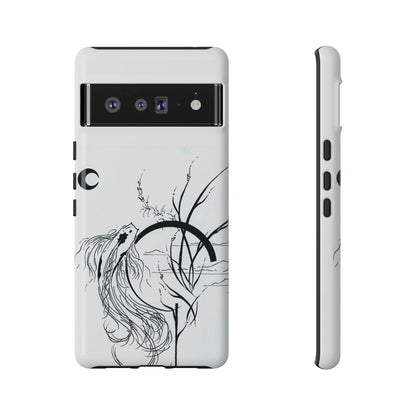 At Ease Koi Illustration phone case | Minimalist Line Art | Tough Cases