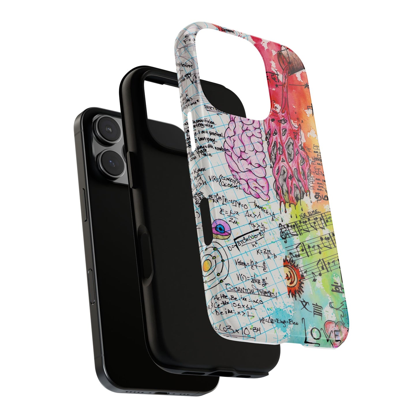 Brain Hemispheres Collage Phone Case | Tough Cases | Abstract Art Phone Case