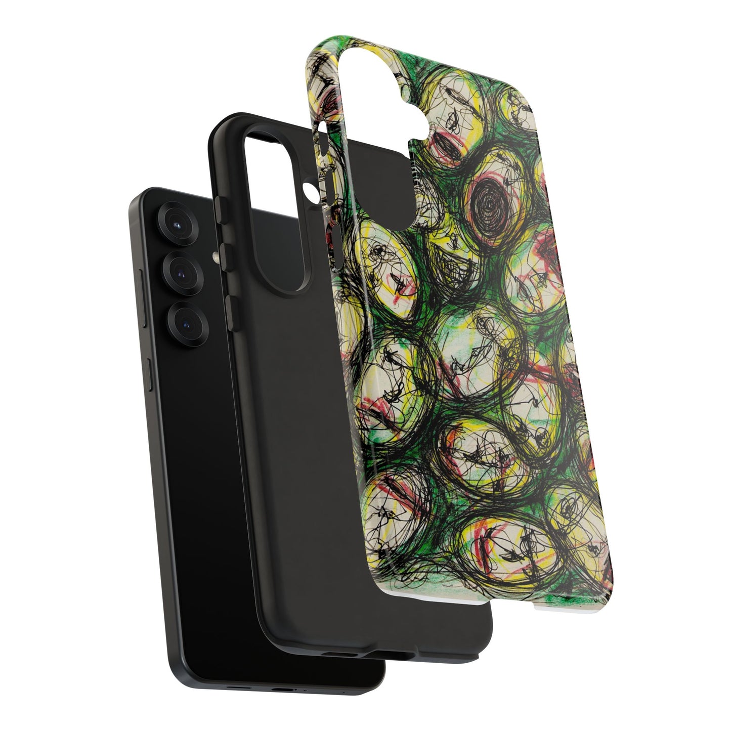 Abstract Sanity Faces Phone Case | Expressionist Face Art | Tough Case