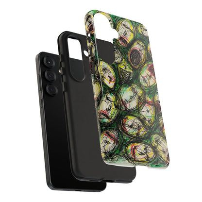 Abstract Sanity Faces Phone Case | Expressionist Face Art | Tough Case