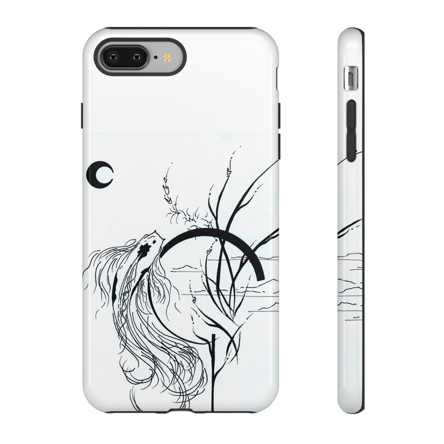 At Ease Koi Illustration phone case | Minimalist Line Art | Tough Cases