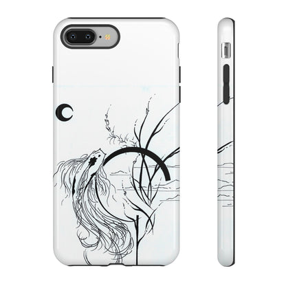 At Ease Koi Illustration phone case | Minimalist Line Art | Tough Cases