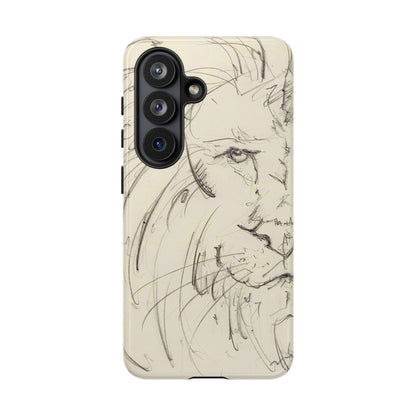 Flowing Lion Sketch phone case | Wildlife Art | Tough Cases