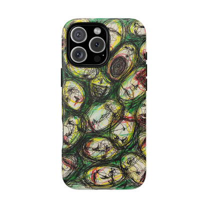 Abstract Sanity Faces Phone Case | Expressionist Face Art | Tough Case