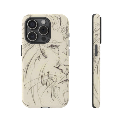 Flowing Lion Sketch phone case | Wildlife Art | Tough Cases