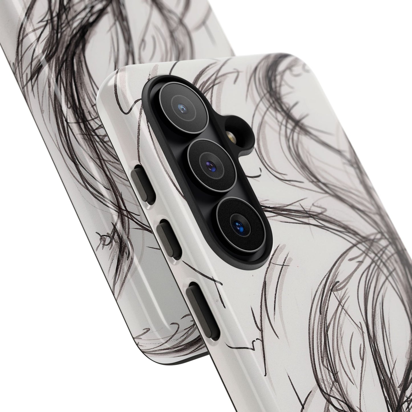 Smokey Ink Koi phone case | abstract koi sketch, smoky ink illustration